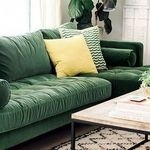 Зеленый диван в интерьере: плюсы и минусы, материалы, формы, сочетания с другими цветами, 30