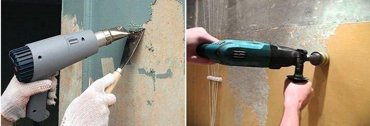 Насадка на дрель для удаления краски с бетонных стен