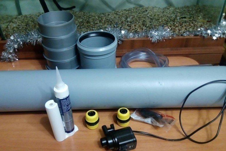 Аквариумный фильтр из пластиковой трубы