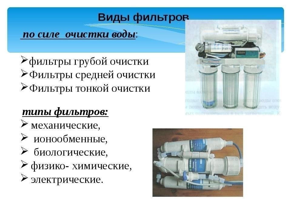 Классификация фильтров для воды