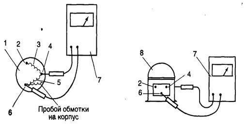 Схема компрессора холодильника сопротивление обмоток