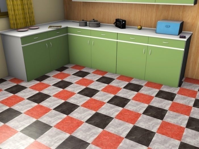 Линолеум квадратиками под кухню