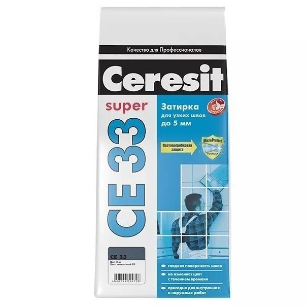 Затирка для узких швов Ceresit Ce 33 Super