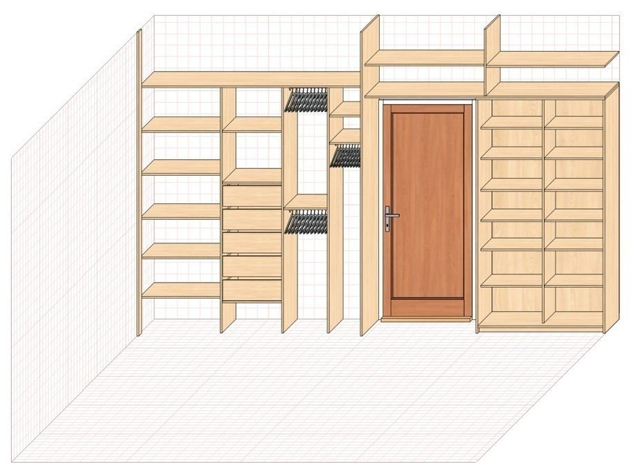 Гардеробная комната планировка с размерами