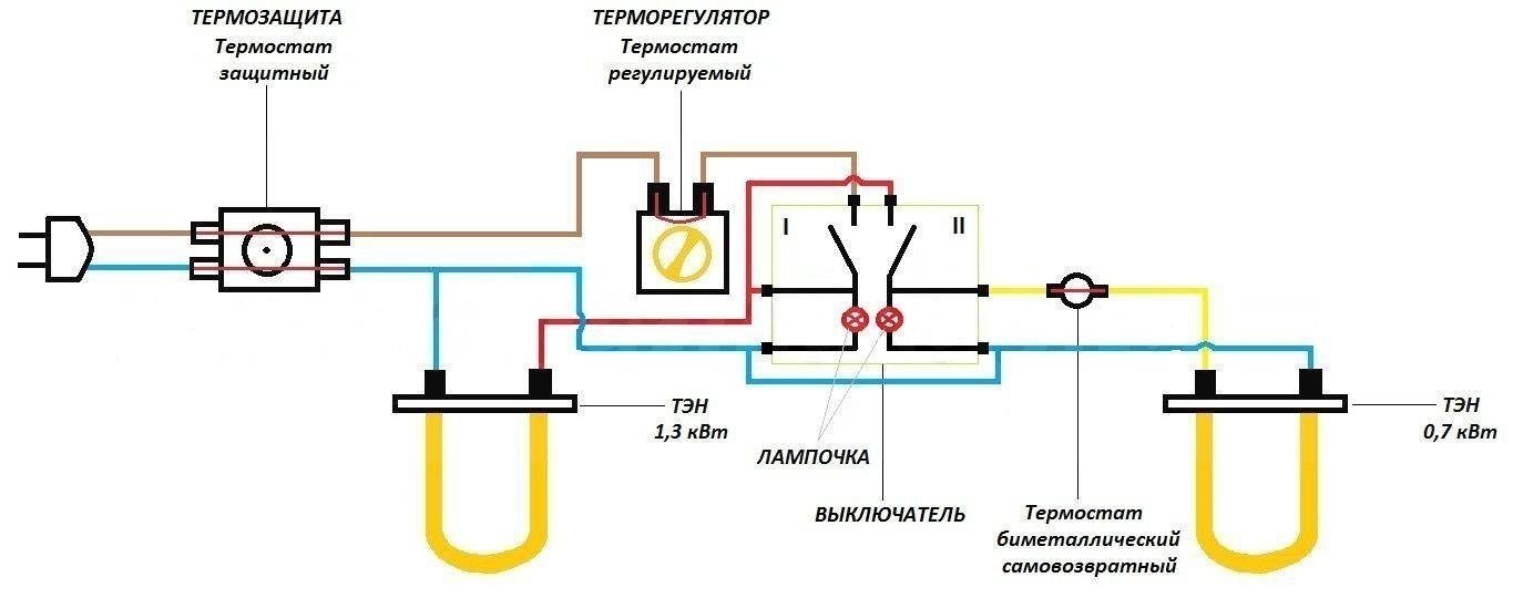 Схема подключения термостата в водонагревателе
