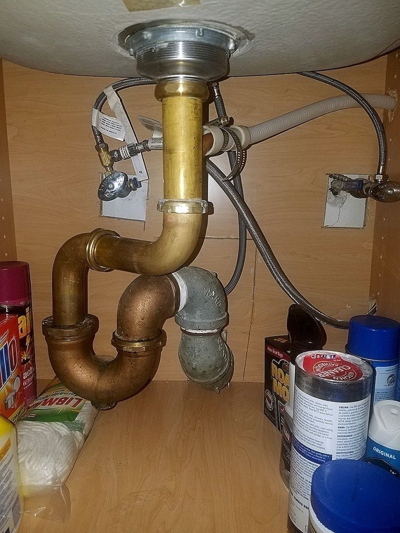 Plumbing vent under sink